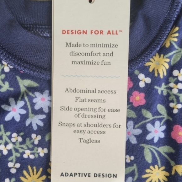 Cat & Jack Baby Floral Adaptive Ruffle Long Sleeve Snap Top - Picture 3 of 4